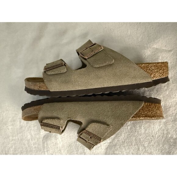 Birkenstock Arizona Suede Womens Sz 39 Taupe Sandals Ladies US 8 Men's US 6 - Picture 9 of 9